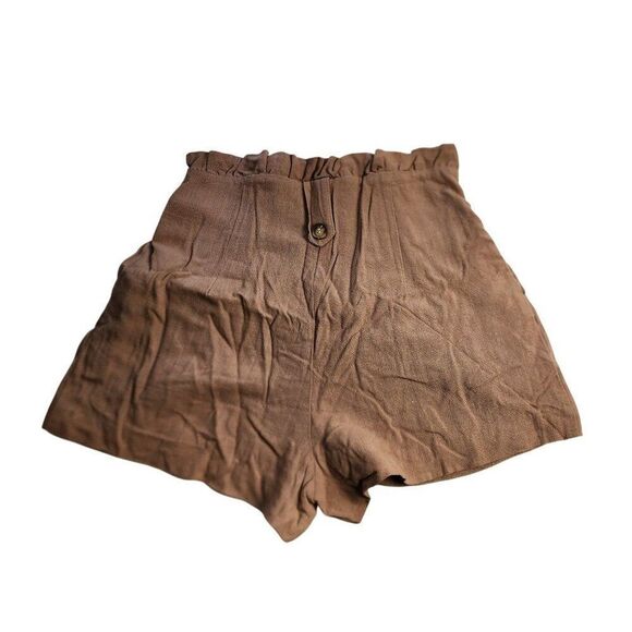 Whiteroom + Cactus Brown Flare Cotton Blend Women's Shorts Small, NWT - Picture 1 of 8